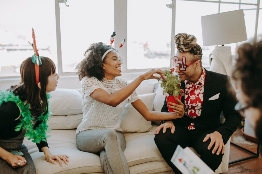 Employees Having a Christmas Party