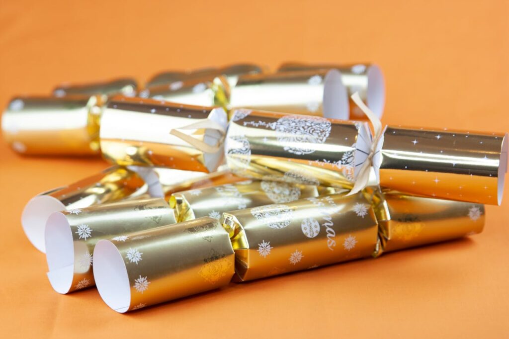 Close up of Christmas Crackers