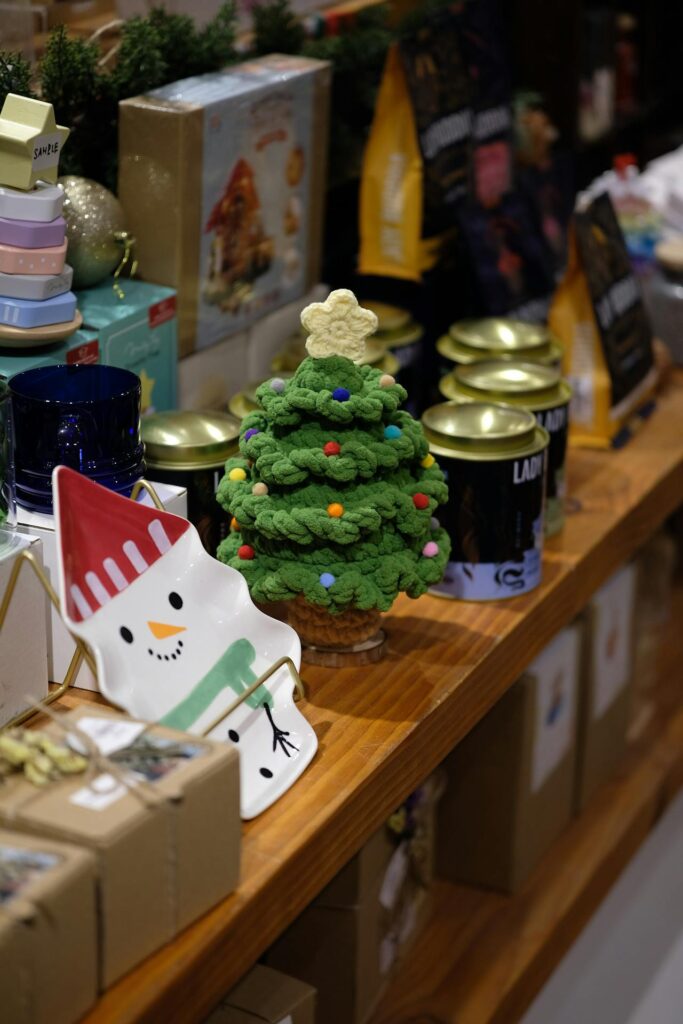Festive Christmas Display with Gifts and Decor
